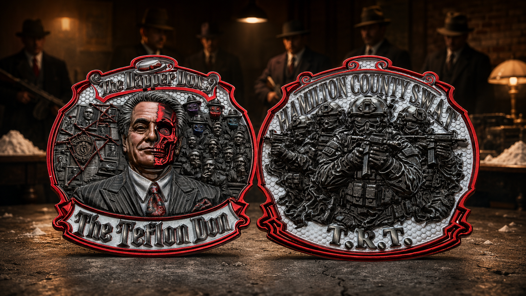 John Gotti × Hamilton County S.W.A.T. T.R.T. Challenge Coin