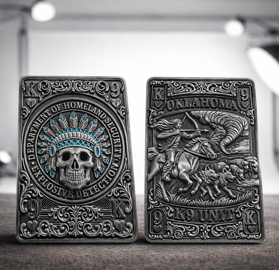 Oklahoma K9 Poker Card - Challenge Coin