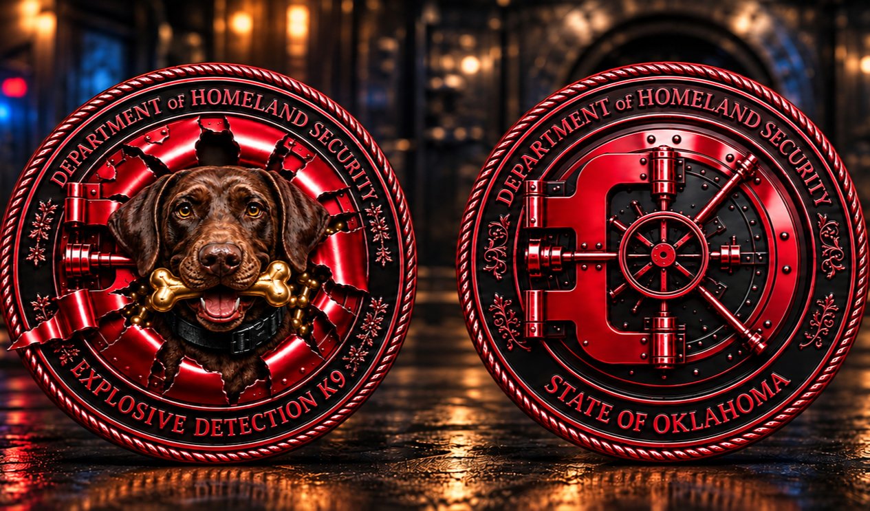 DHS K9 - EXPLOSIVE DETECTION — VAULT BUSTER CHALLENGE COIN