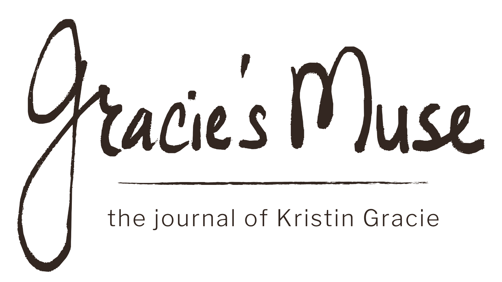 The logo for 'Grace's Muse: The Journal of Kristin Gracie' featuring cursive and printed text in black.