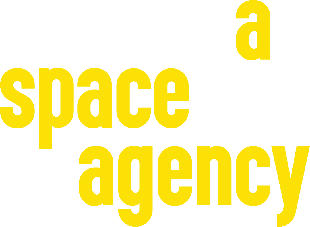 A Space Agency offset wordmark in yellow