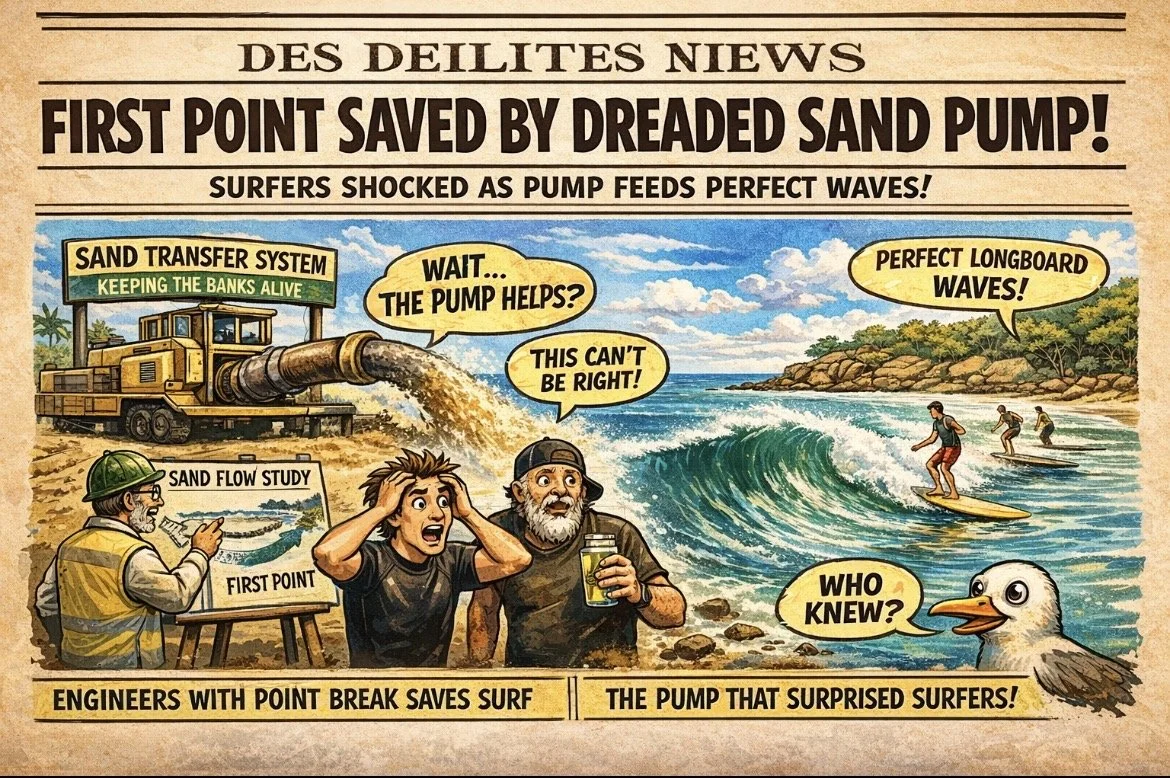 FIRST POINT: SAVED FROM ITSELF BY SAND PUMPING