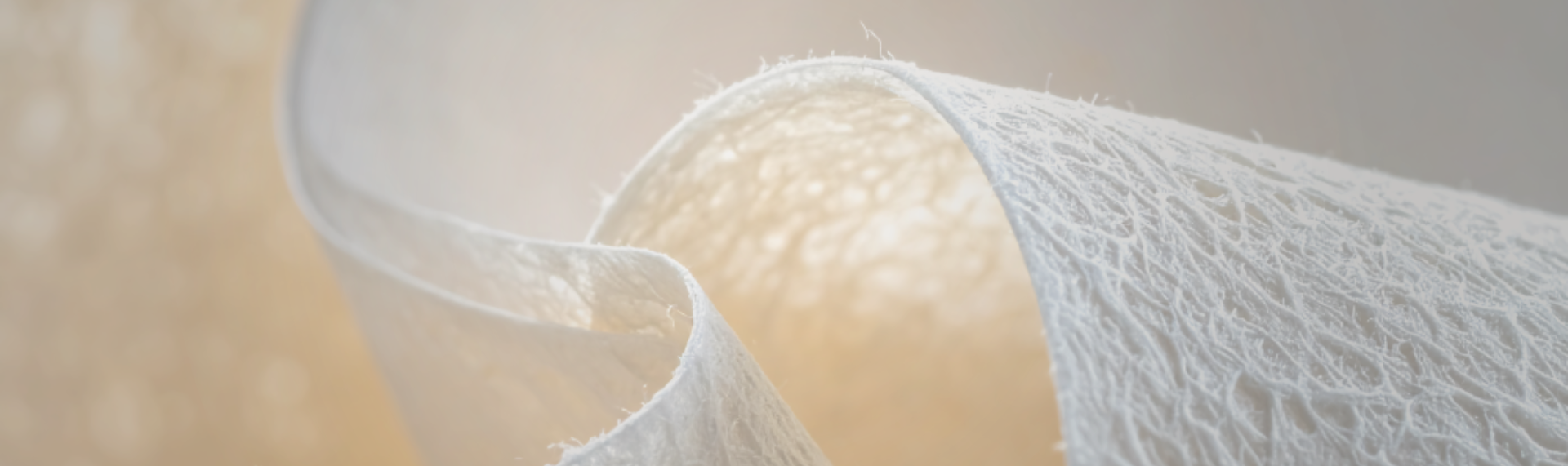 Close-up of a textured, white, rolled sheet of paper.