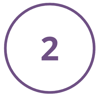 Number two inside a purple-bordered circle on a white background.