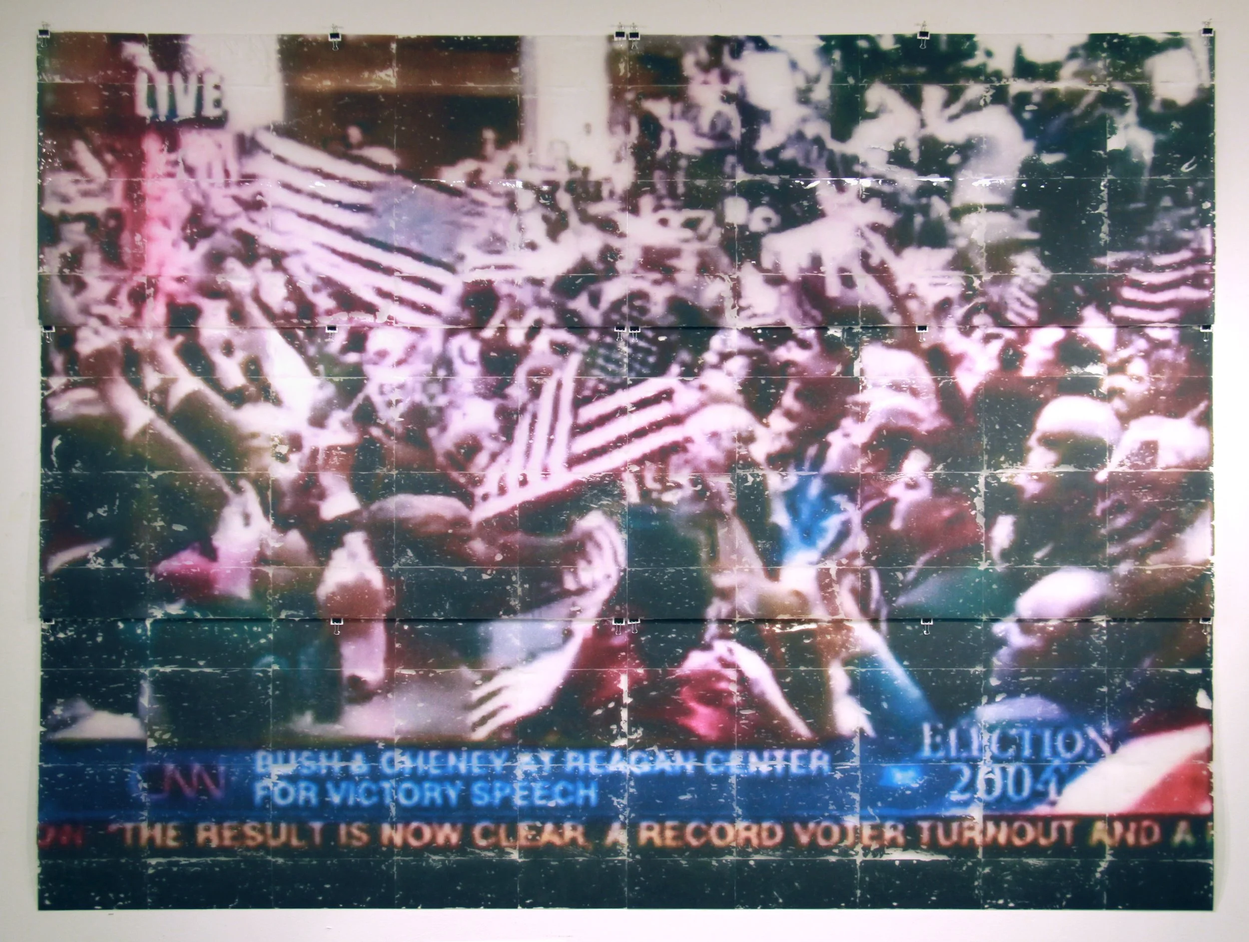 Shock and Awe Part II, 73.5 in. x 97 in., Laser toner and acrylic gel medium on polycarbonate
