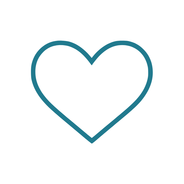 Heart icon representing joy, well-being, and wholehearted living.
