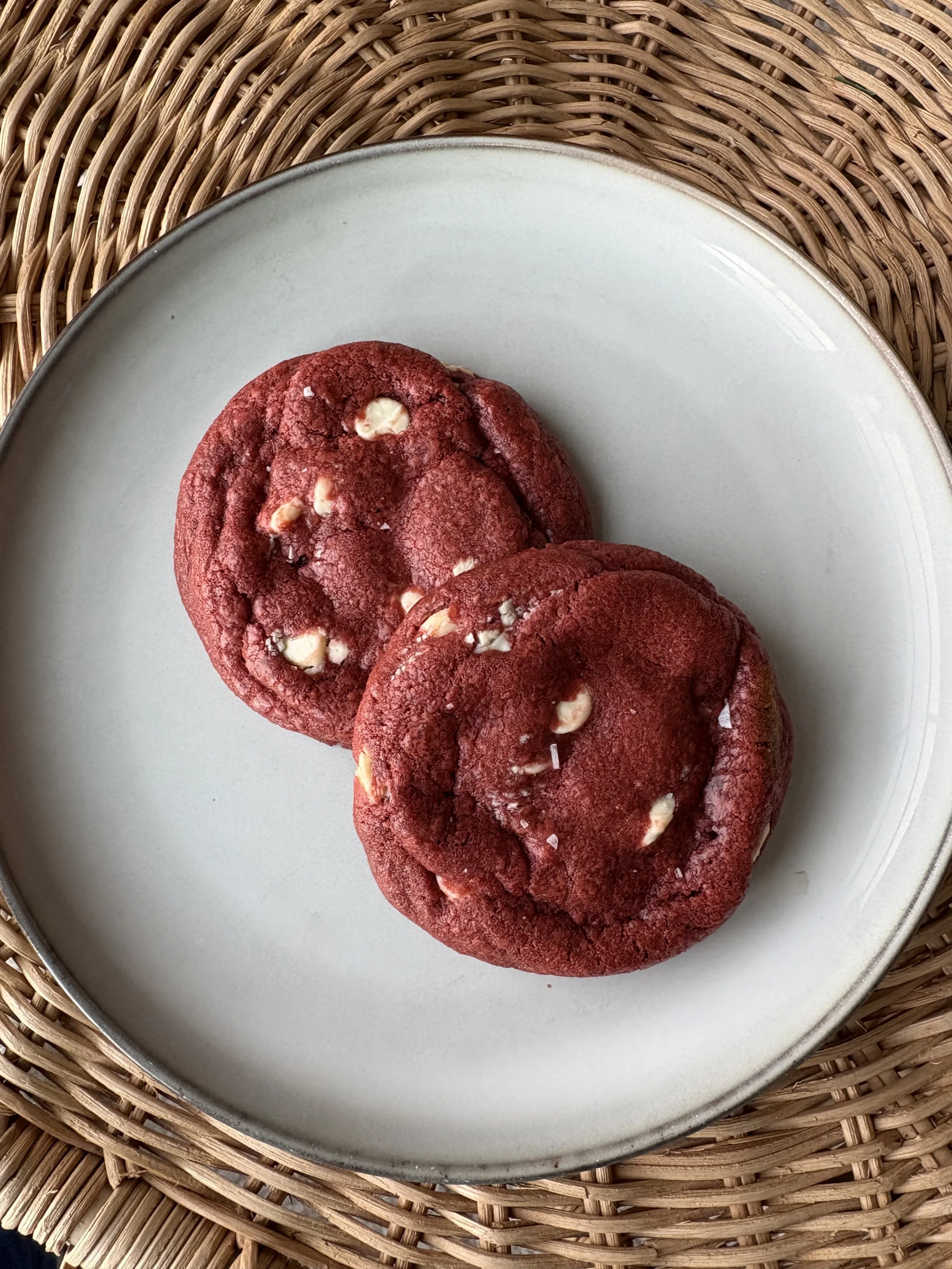 Red Velvet White Chocolate Chunk Cookies