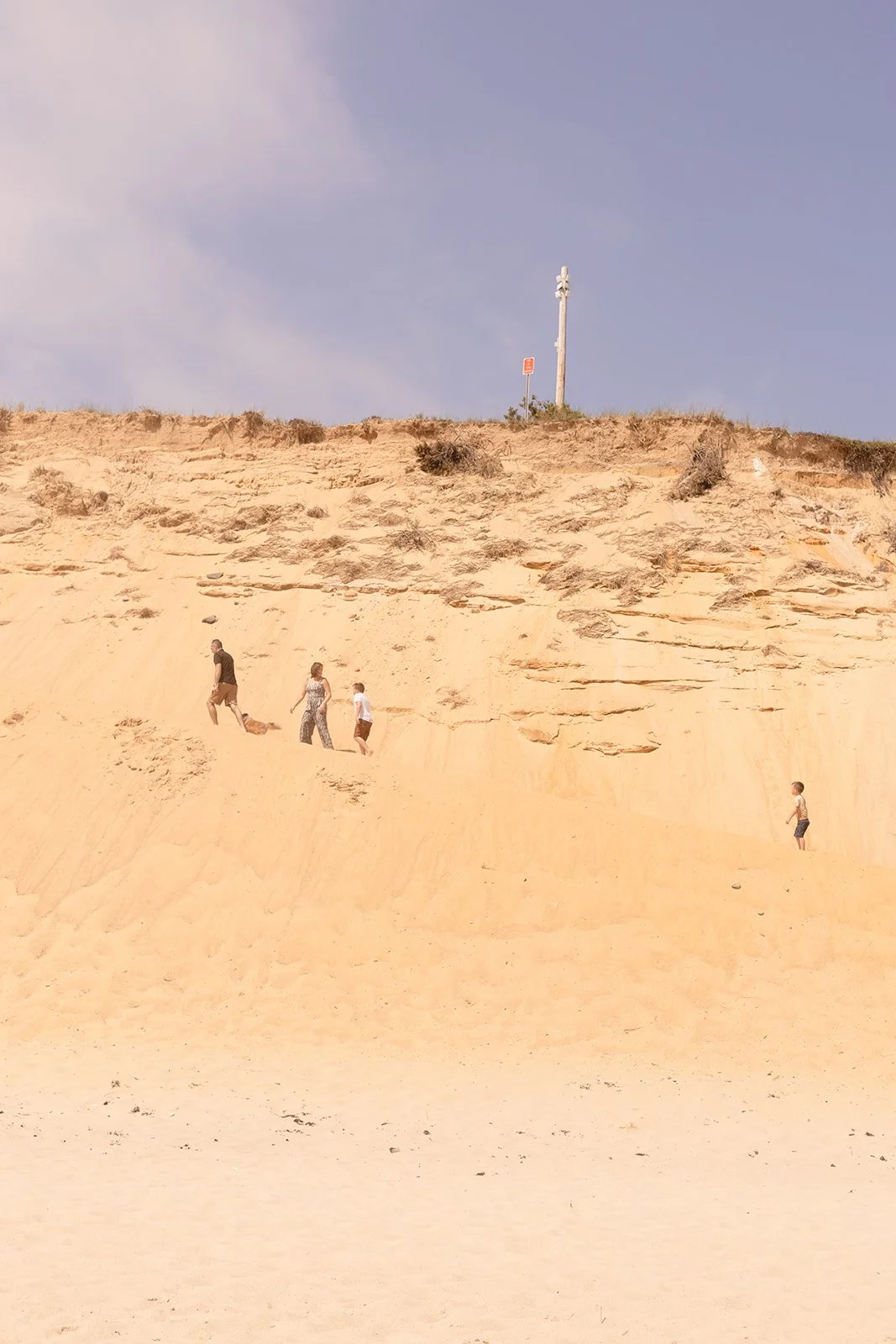 Candid family photography with dog and children at the beach in Cape Cod, natural light and storytelling approach