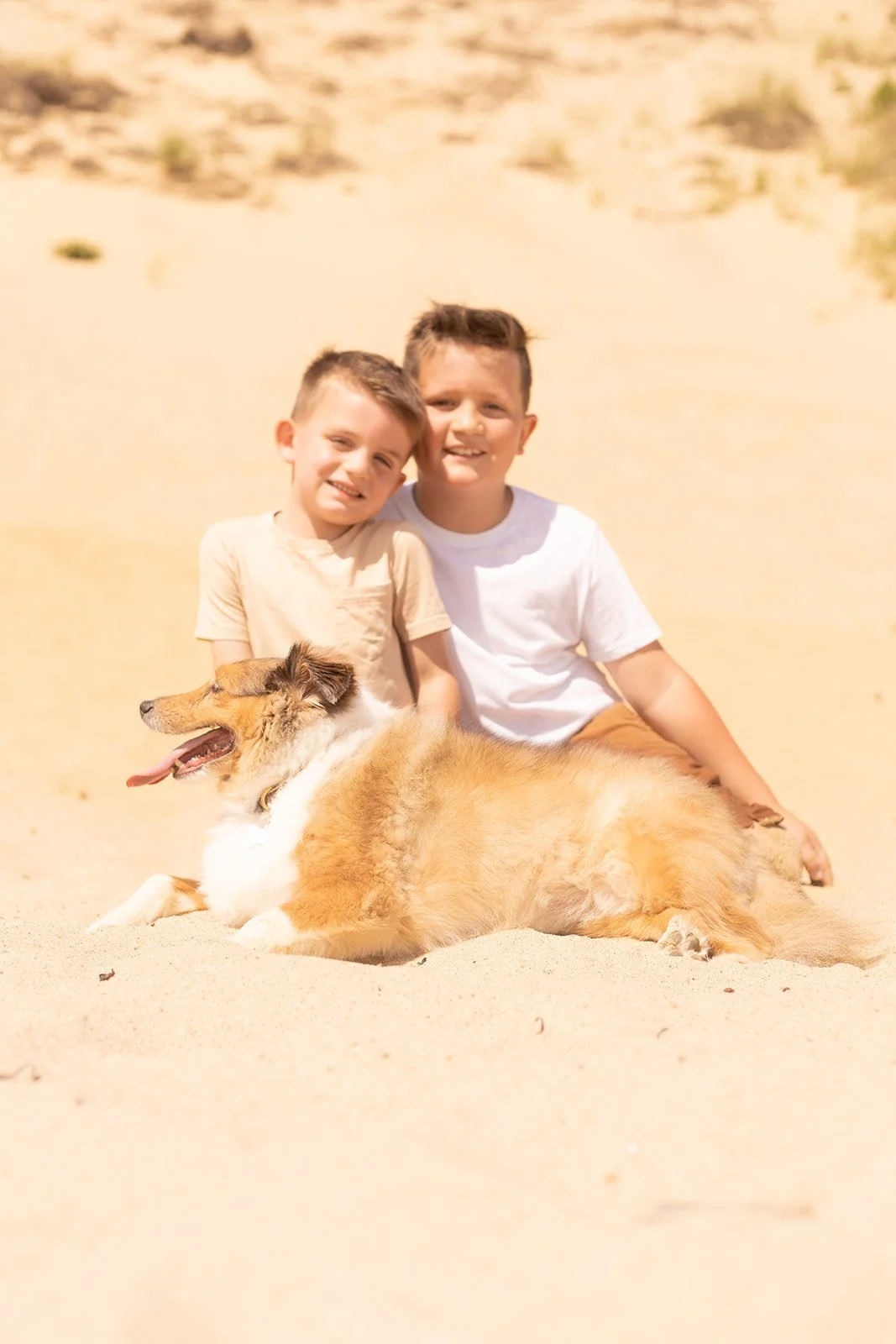 Doylestown PA family on vacation enjoying a Cape Cod beach session with their dog, relaxed and candid photography