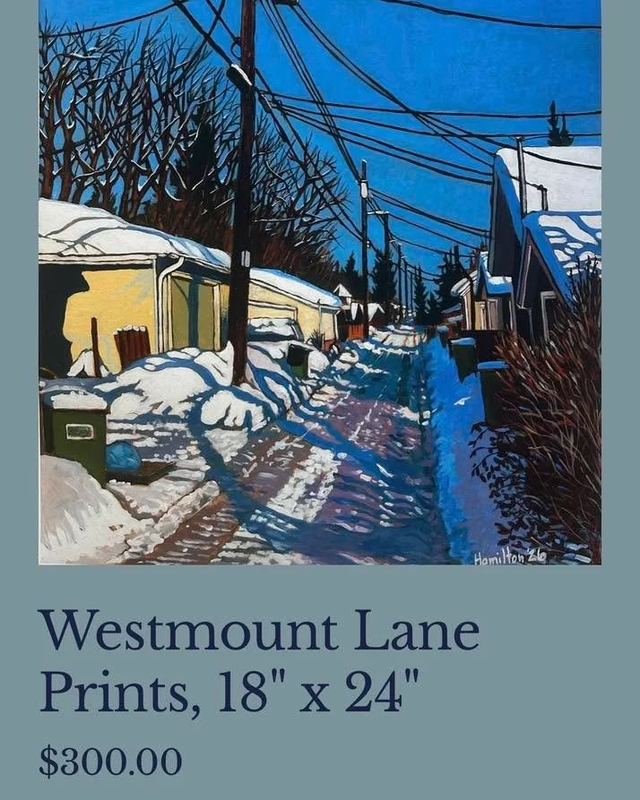 Prints of Westmount Lane, 18&rdquo; x 24&rdquo; are up on the site and ready for sale! Get yours while you can, only 10 were printed and we have 8 left!! www.artbyglennhamilton.com