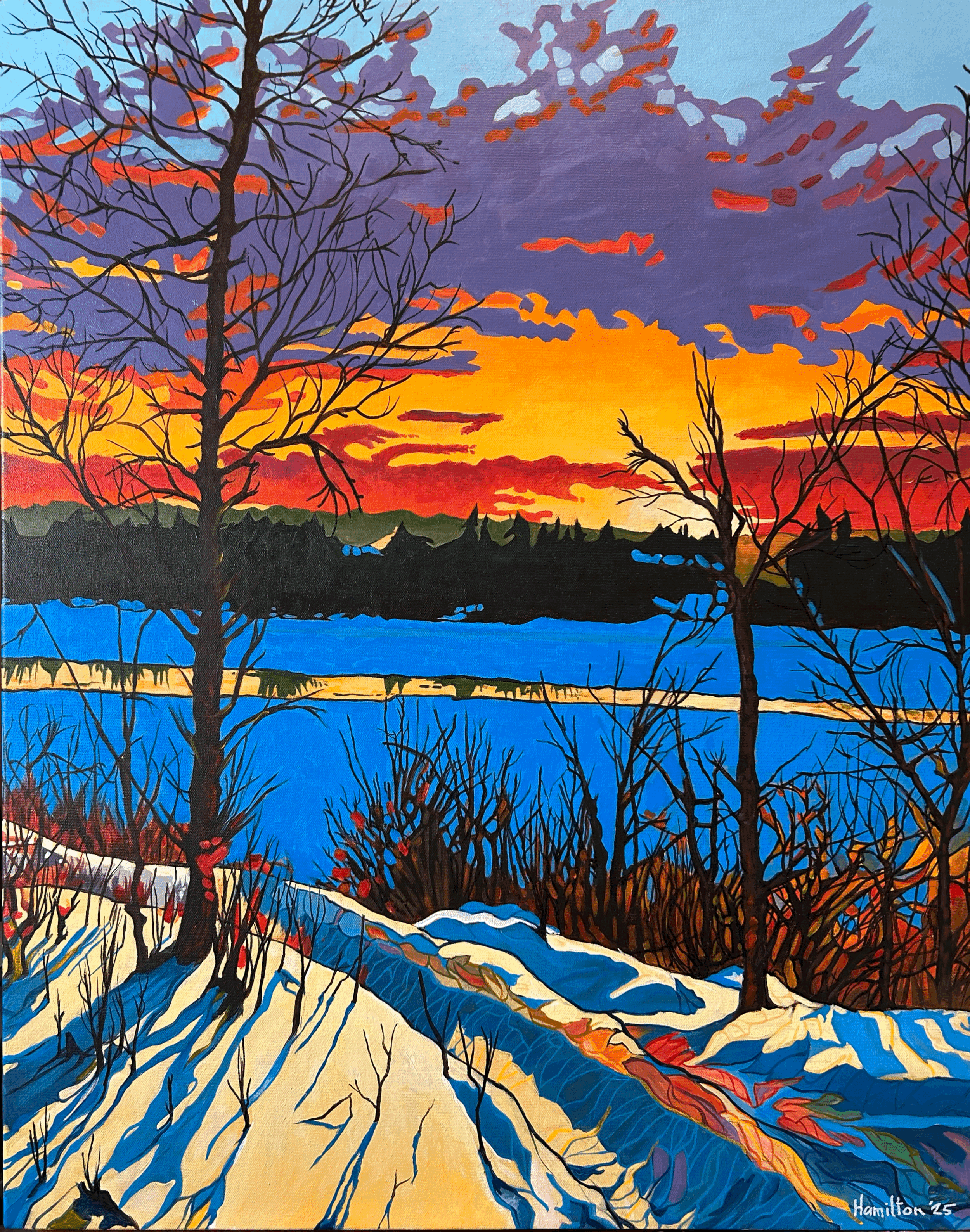 River Valley Sunrise, 24" x 36"