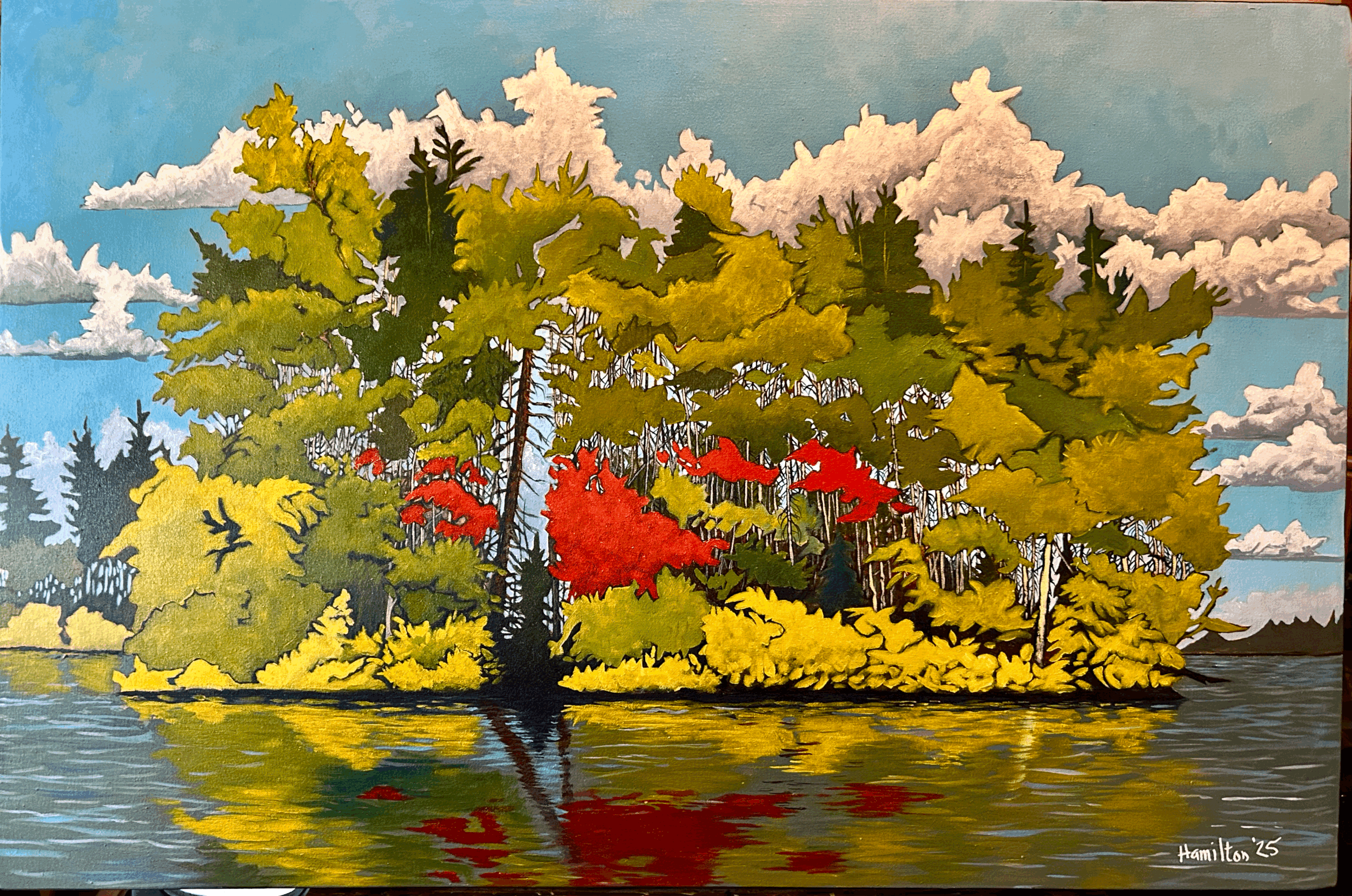 Island in Autumn, 42" x 36"