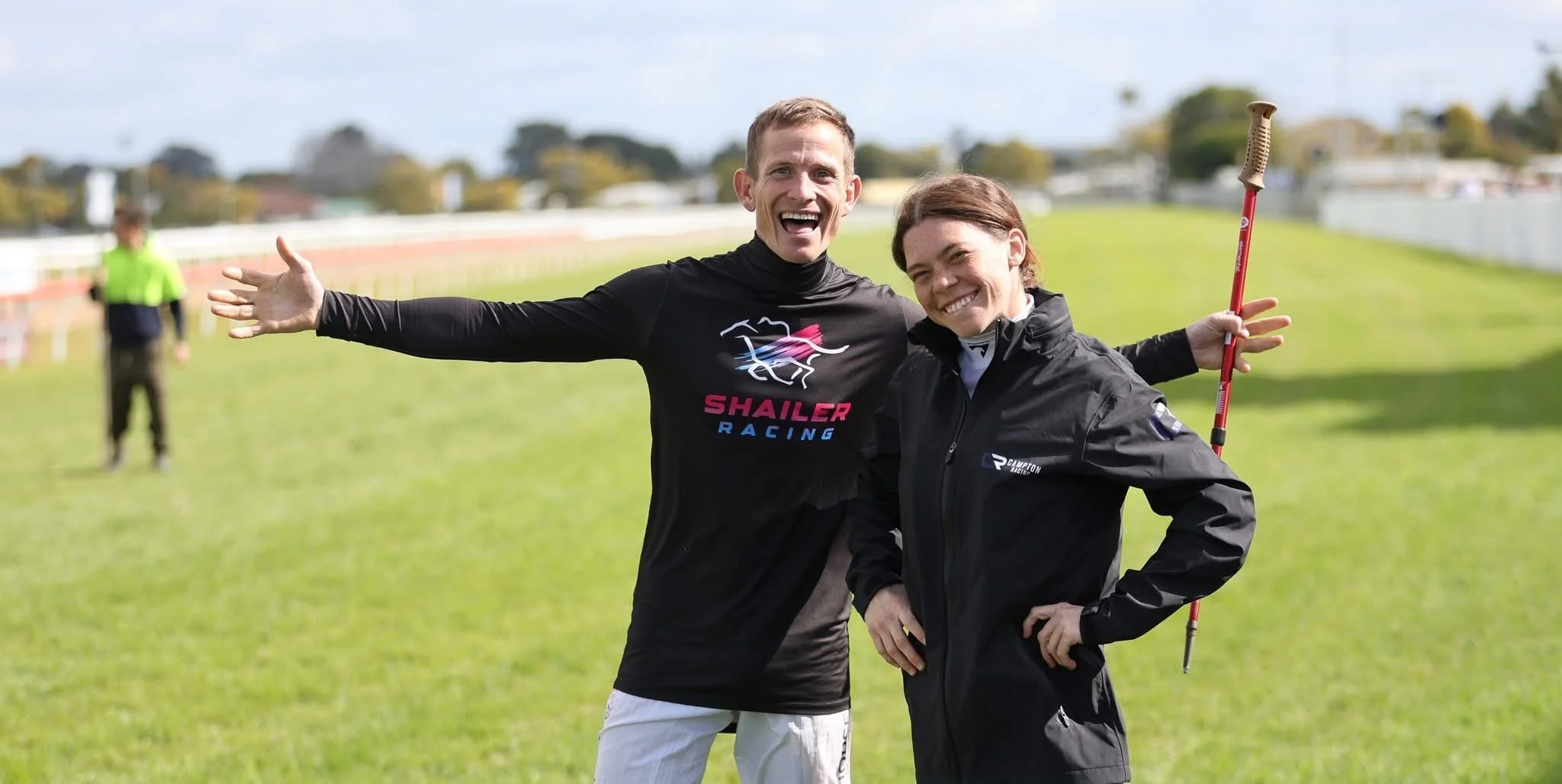 Jockey's Danny Peisley & Bailie Baker at Grafton Racecourse on Grafton Cup Day