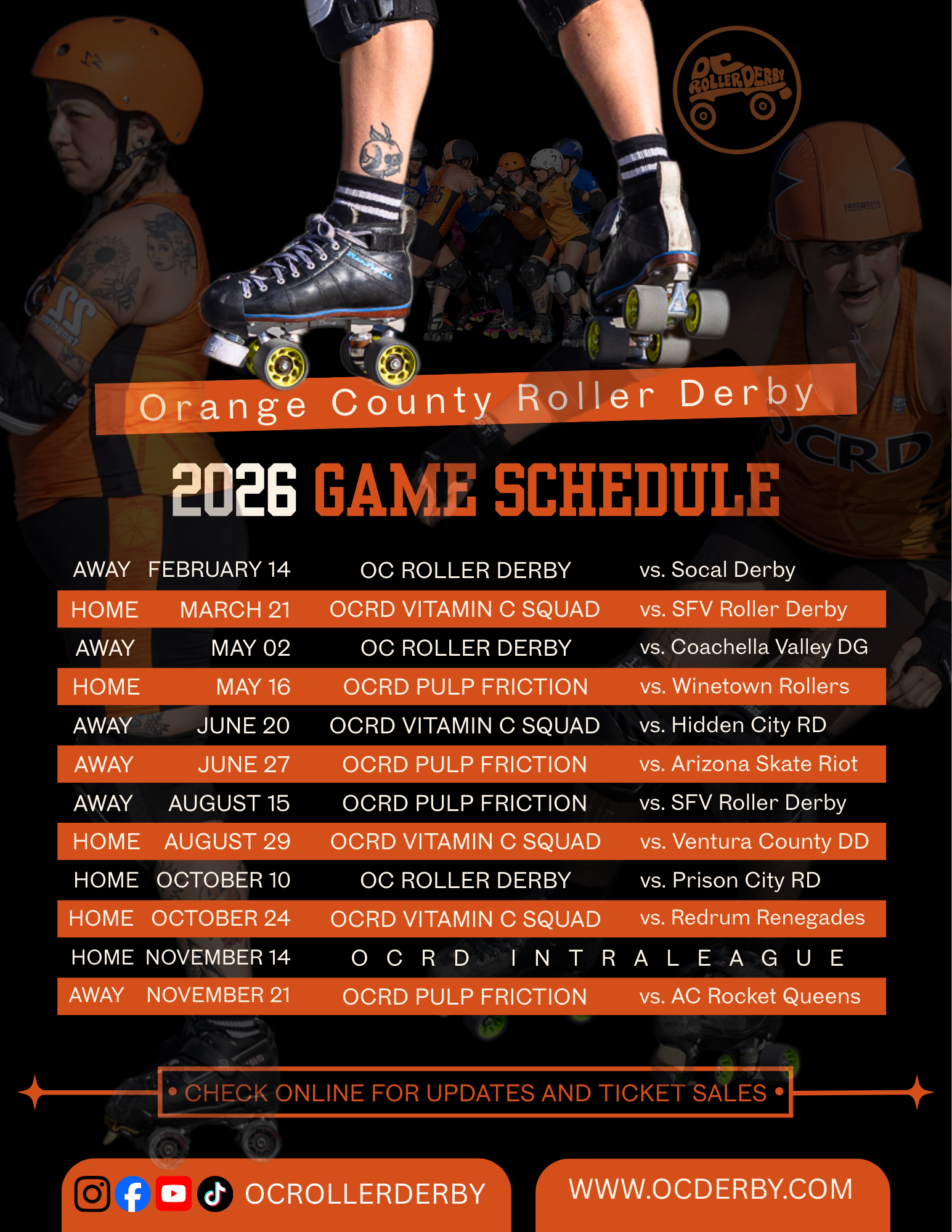 OCRD Pulp Friction vs Winetown rollers + Open Scrimmage (Space Theme)