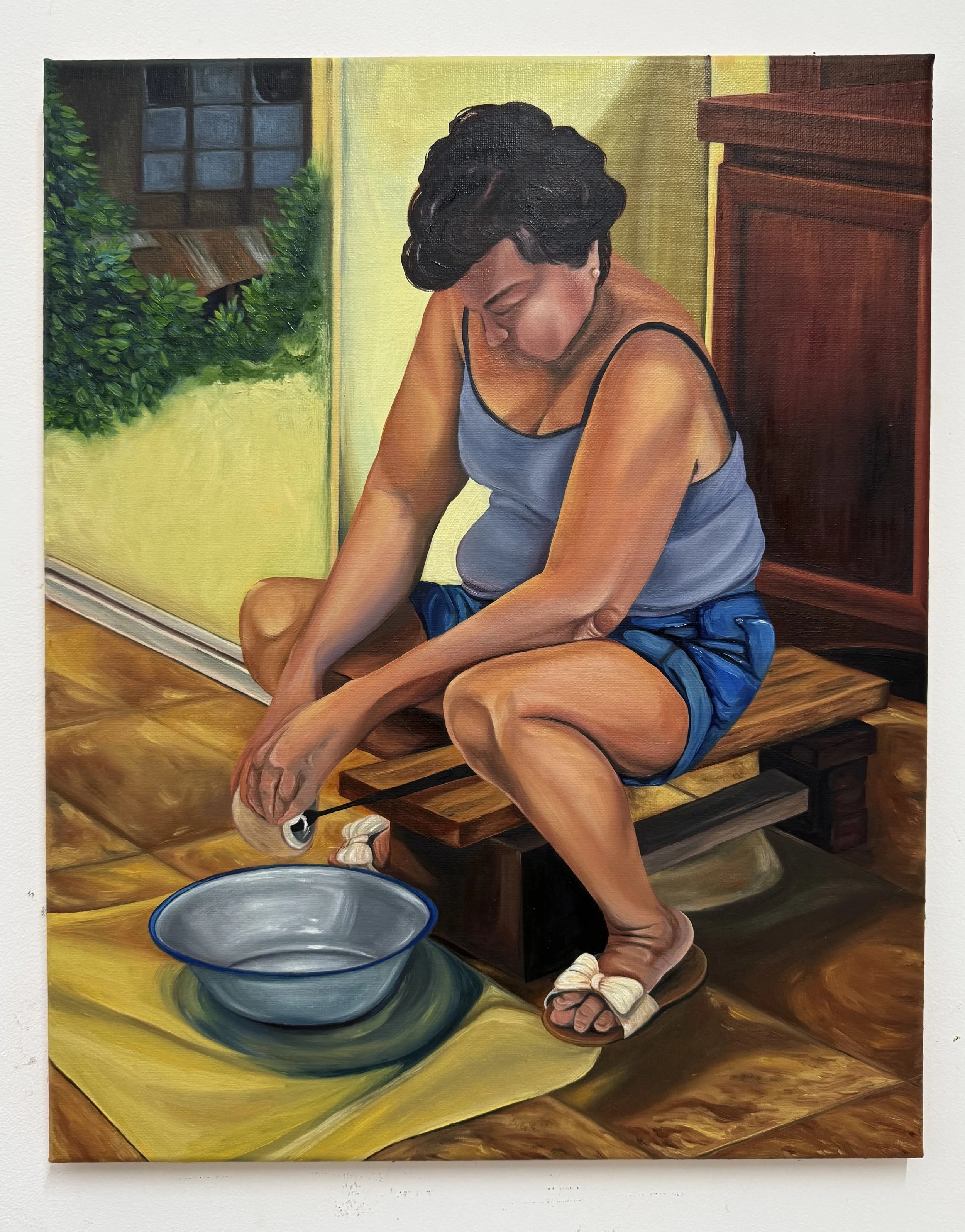 Mom on the Horse,  20 x 16 in, oil on canvas, 2025 