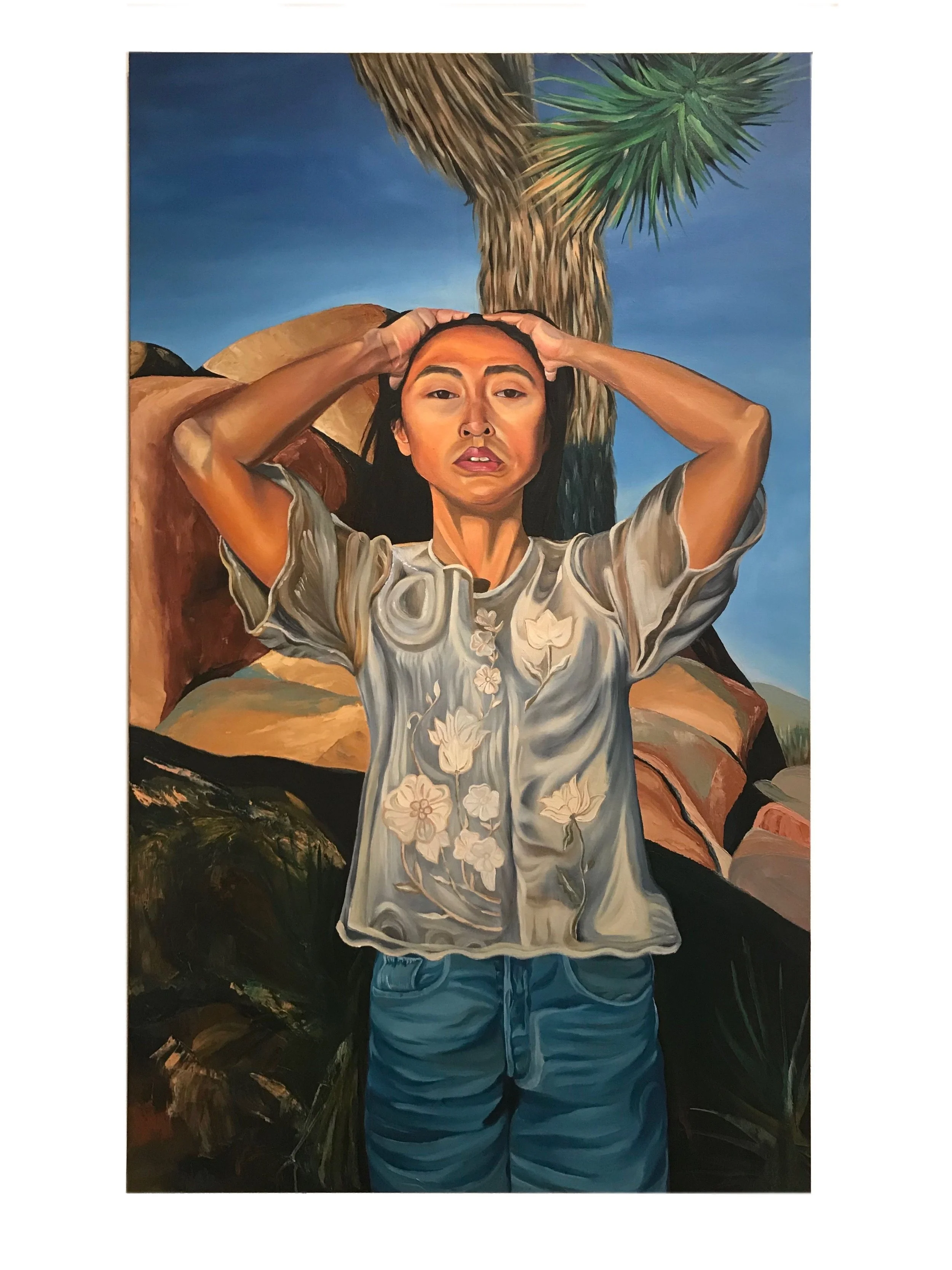 Blue Jean Baby, 38 x 48 in, oil on canvas, 2018