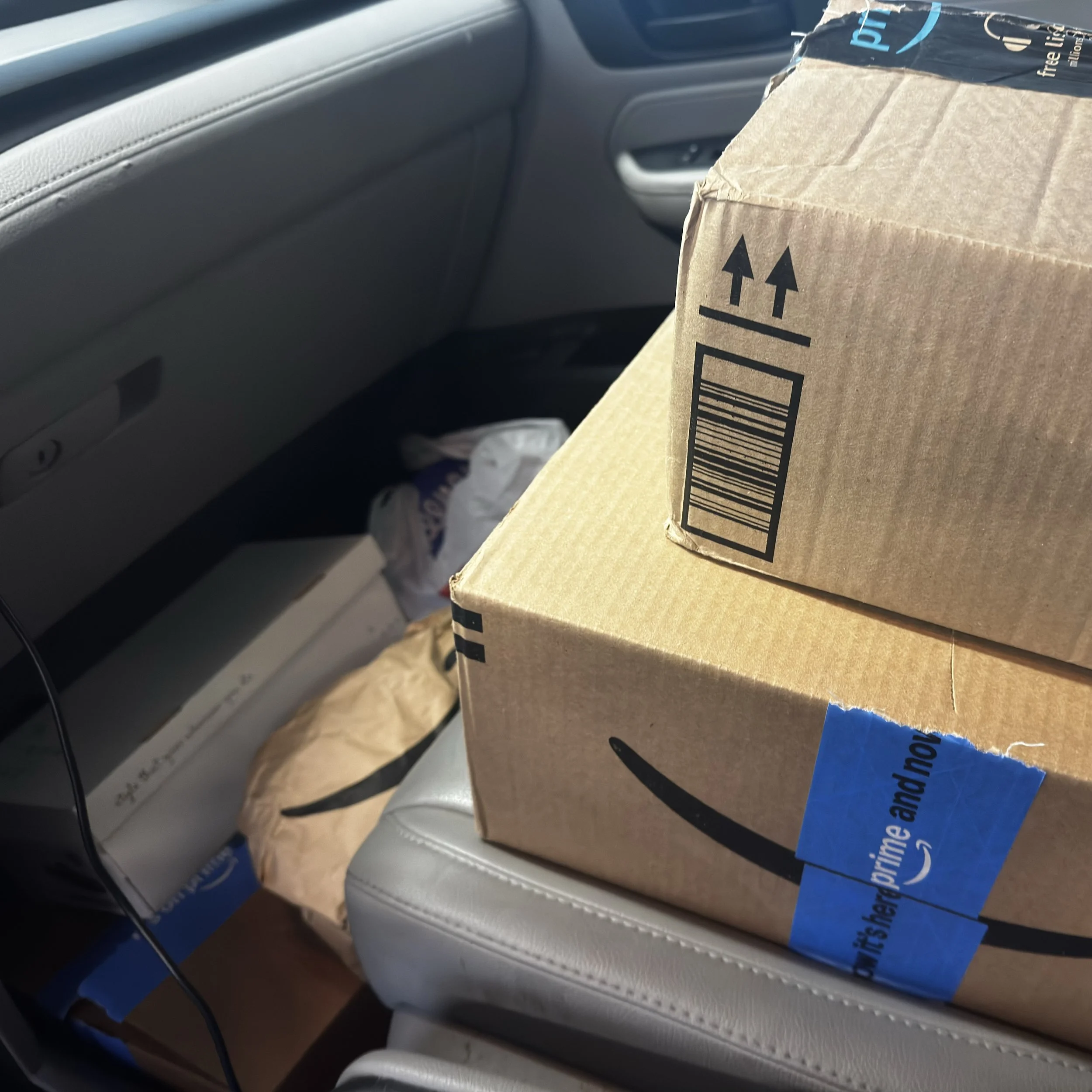 Store returns in my car.