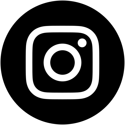 Instagram logo with a white camera icon on a black background.