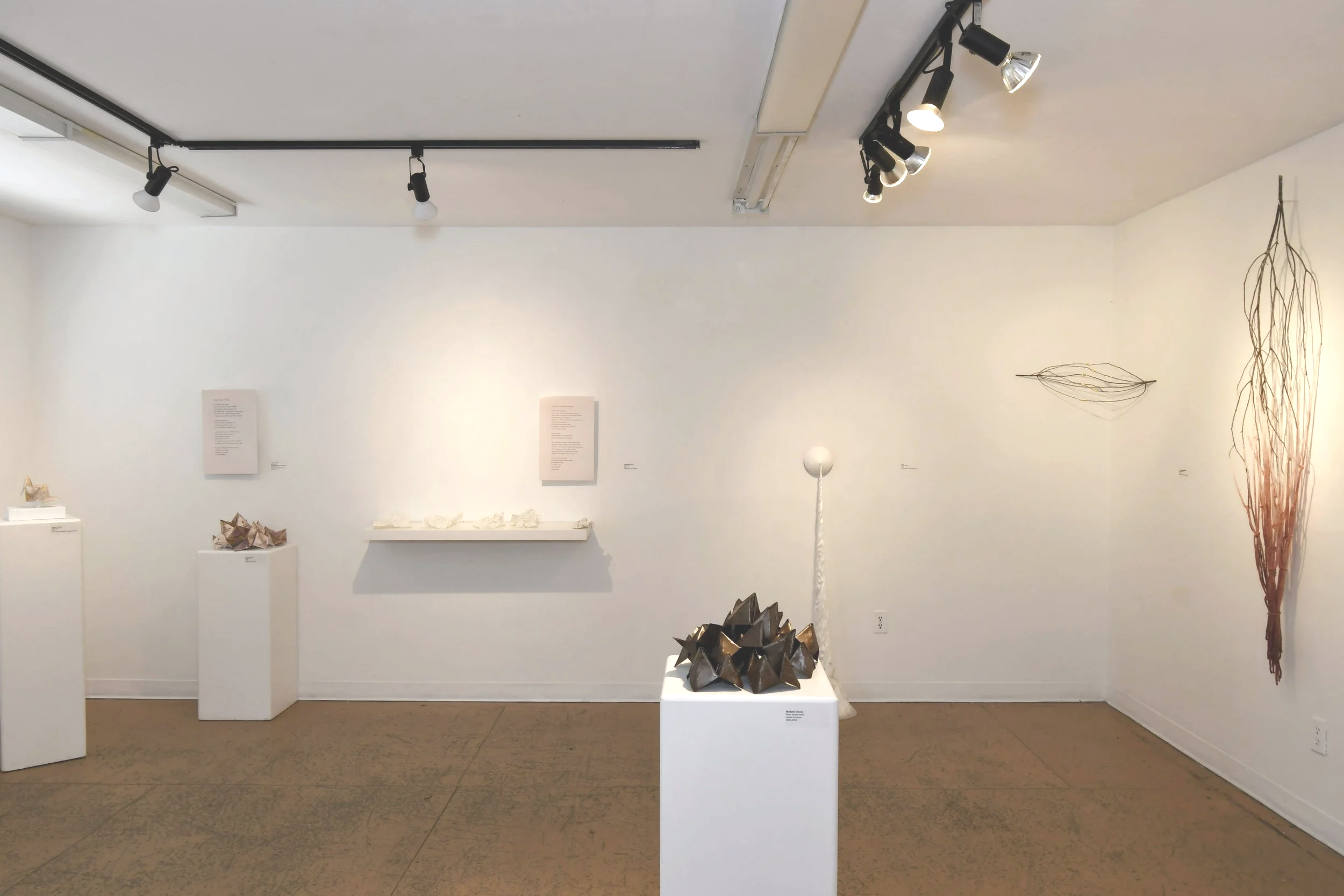 Artworks and Poetry by Beth Hope (left) and Jessie Demers (centre and right)