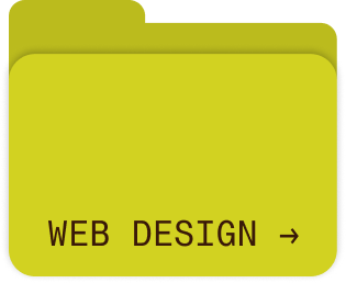 A chartreuse green folder labeled "Web Design" with a right-pointing arrow.