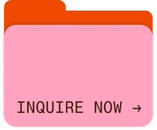 Pink button with black text that says 'INQUIRE NOW' and an arrow pointing right.