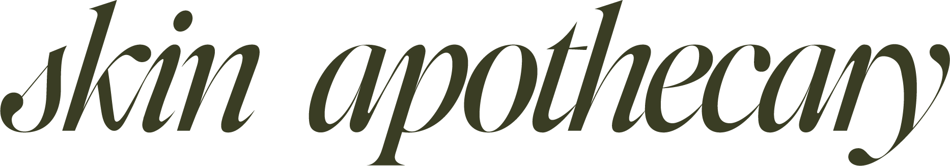 Logo for Skin Apothecary by Melanie, created by Marmalade Creative Studio, showing an italicized serif font that says "skin apothecary"