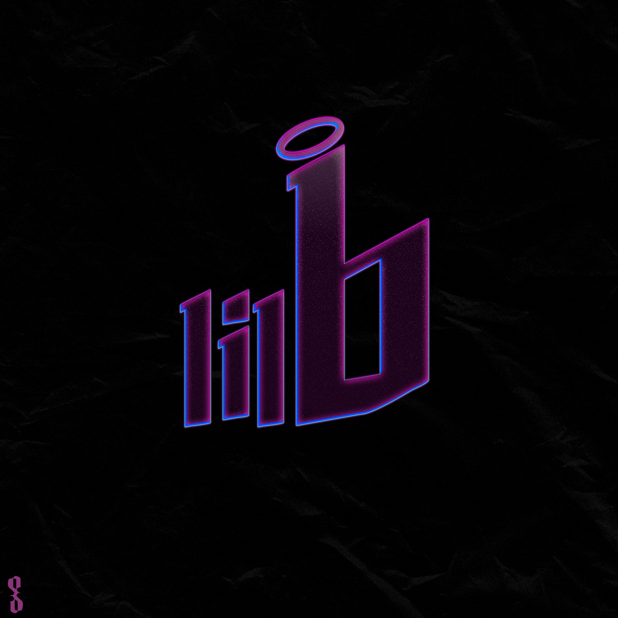 Neon-style number 1 with a halo on a black background.
