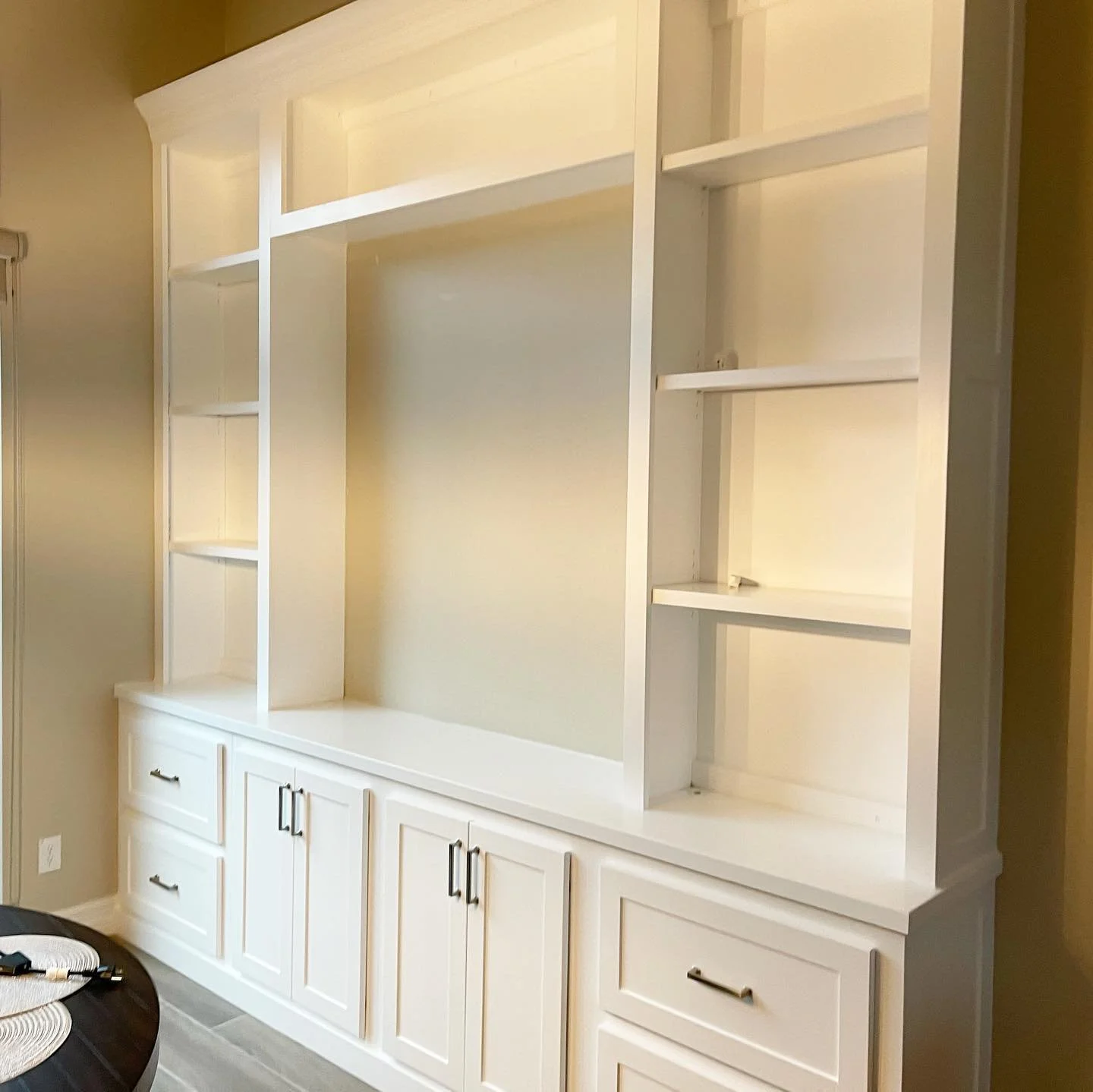 New Holiday decorations holder in it forever home. It will soon house a large Christmas village! #custommade 
.
.
.

#letsmakestuff #shoptime #finefurnishing #finewoodwork #cabinetry #cabinetmaking #handmade #millwork #woodshop #workshop #buildersofi