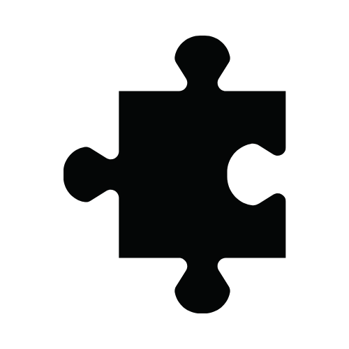 Blank black puzzle piece.