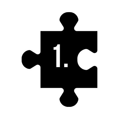 Black background with white number '1' in the center.