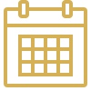 Calendar icon with a grid and a tab at the top