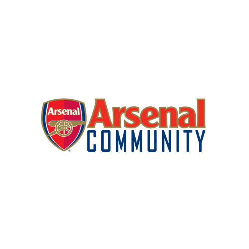 Arsenal Community logo with the Arsenal crest and the words "Arsenal Community" in red and blue