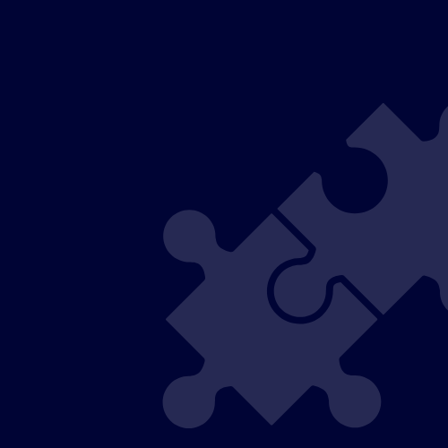 Image of a gray jigsaw puzzle piece on a dark blue background.