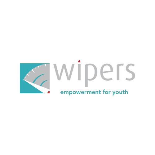 Logo of Wipers organization with a wrench and a youth empowerment tagline.