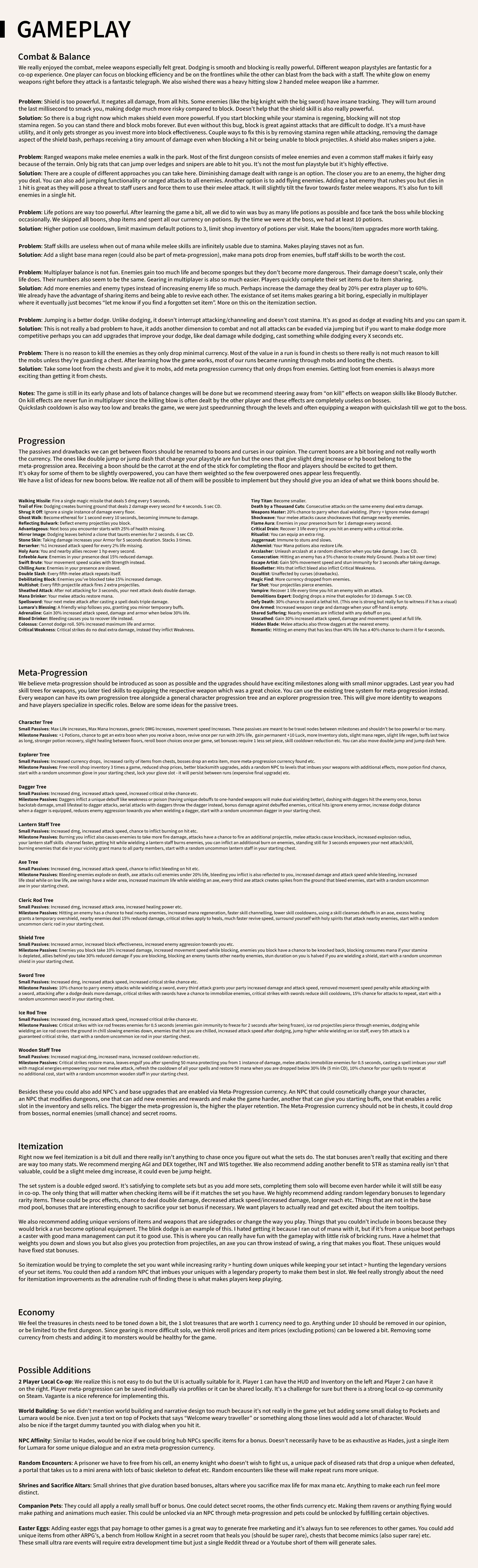 Text discussing gameplay, combat, problem-solving, strategy, and progression in video games.