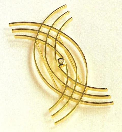 ‘He #1, 1996, 18k gold, platinum, diamod, 45x90x10mm