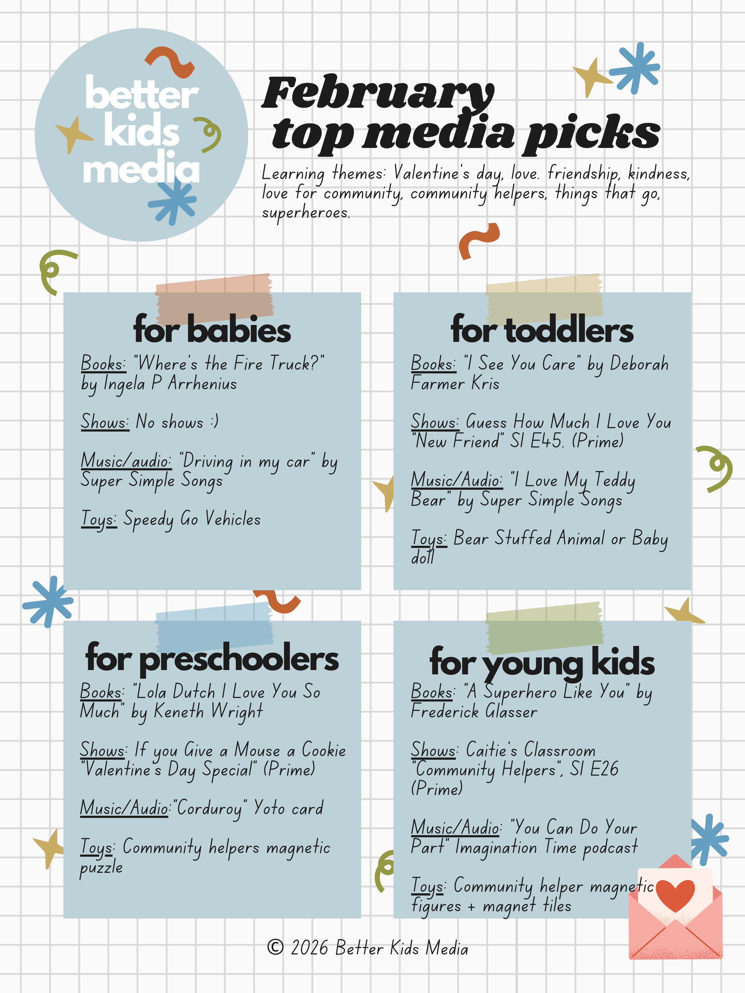 Best books for kids, best screen time for kids, best music for kids, best toys for kids