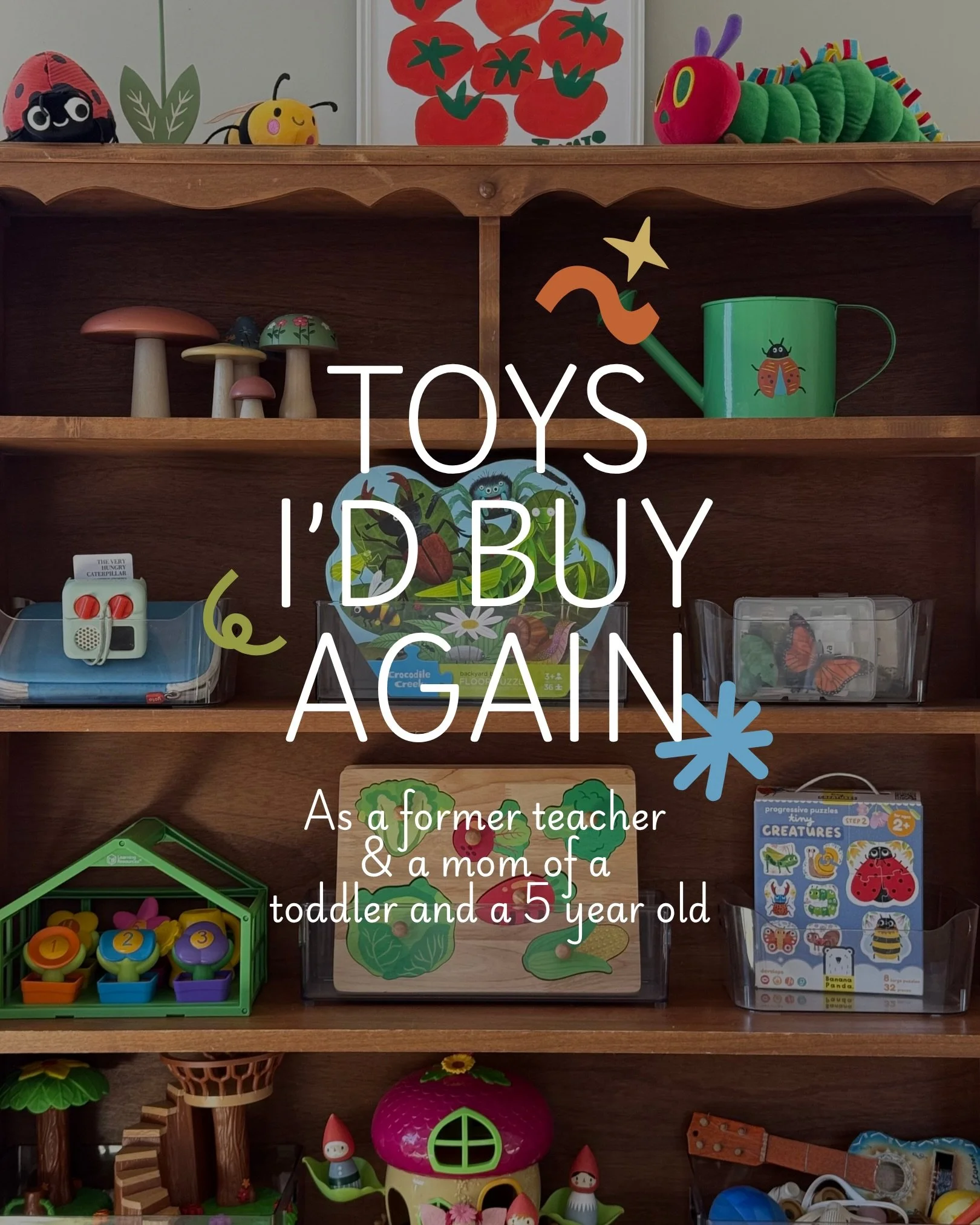 Comment &ldquo;LINKS&rdquo; and I&rsquo;ll send you the links to my favorite May toys!

These are the toys my toddler and preschooler played with the most! They helped support learning in our home in our play-based home preschool bug and garden unit.