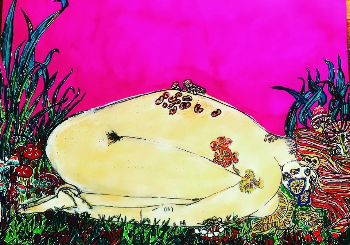 Title: Fetal, 2021.
Pen and marker on vellum.

Art photographed by: Jennifer Packard