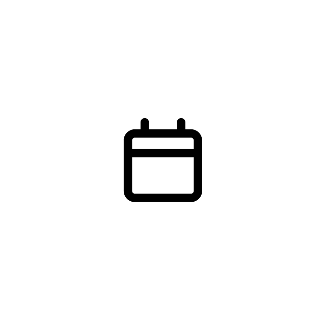 Icon of a calendar with a blank date space.
