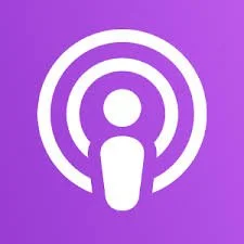 Podcast or audio recording icon with a person silhouette, on a purple background.