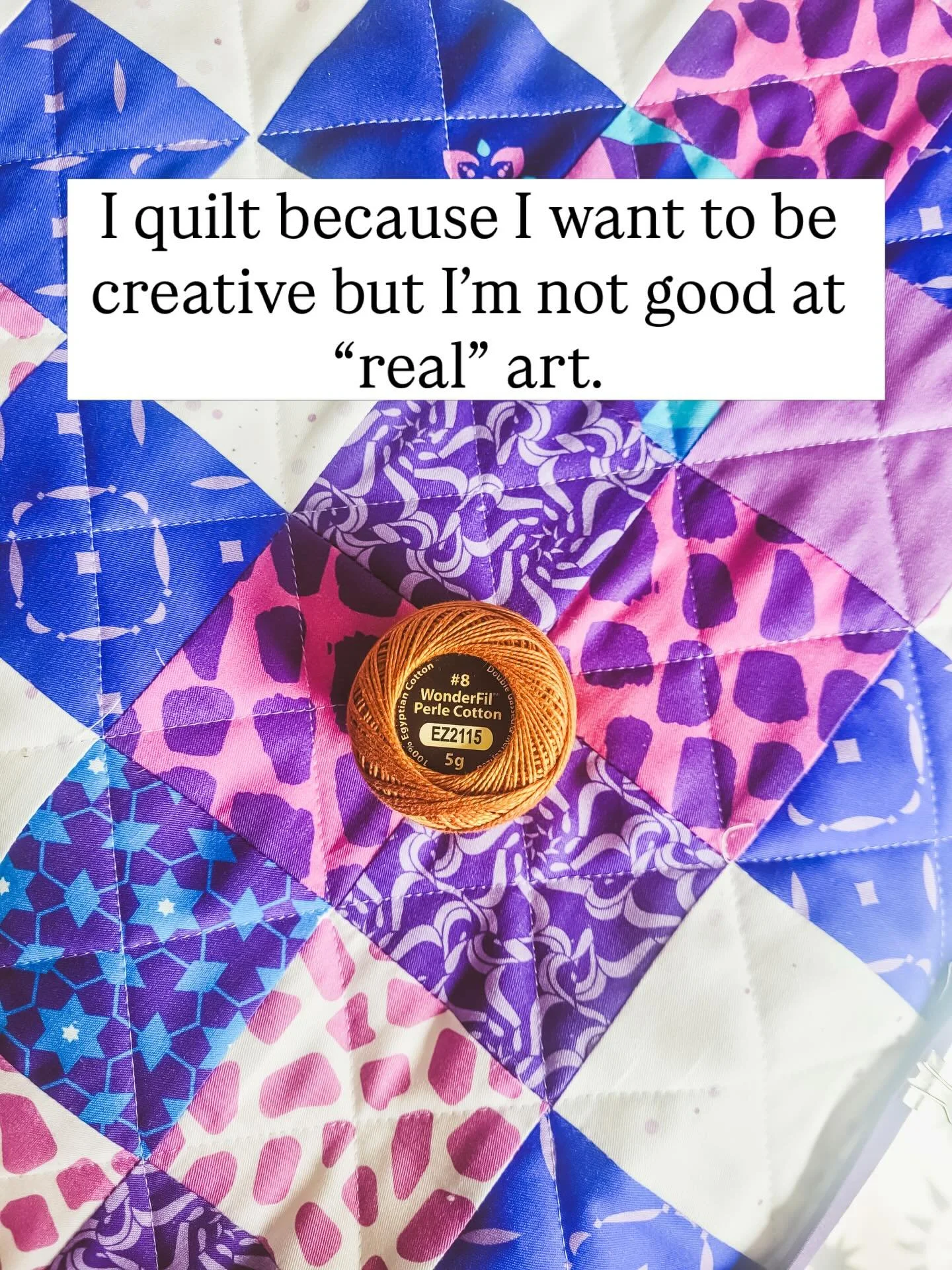 It really isn&rsquo;t that serious, y&rsquo;all. 
 
Hit follow if you are also an unserious quilter. 
 
Comment SCRAP if you want to get my entire quilt design system 🌈🩷
 
 
 
 
#igquiltfest #quiltersofinstagram #scrapquilt #rainbowquilt