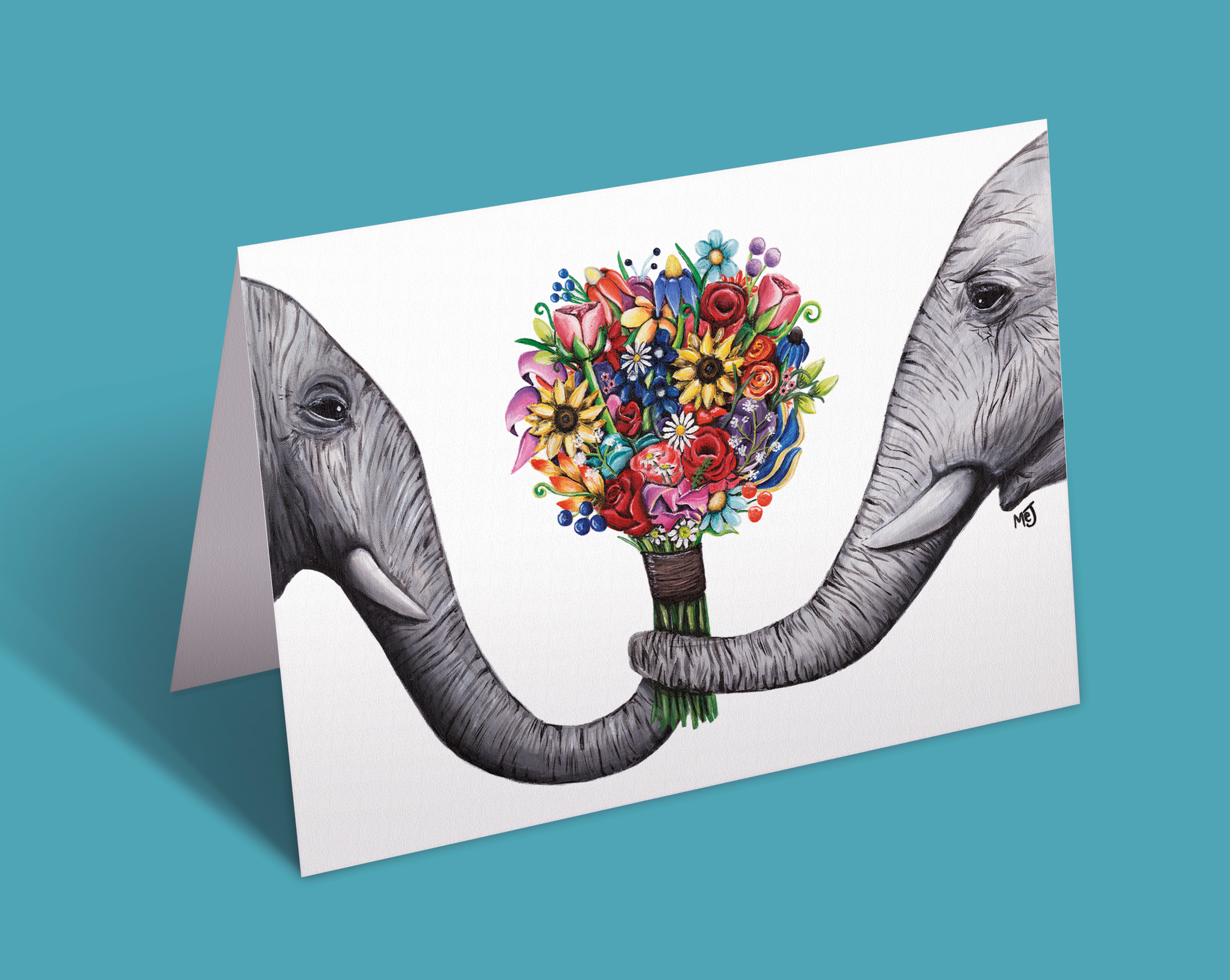 Elephant Friends Greeting Card
