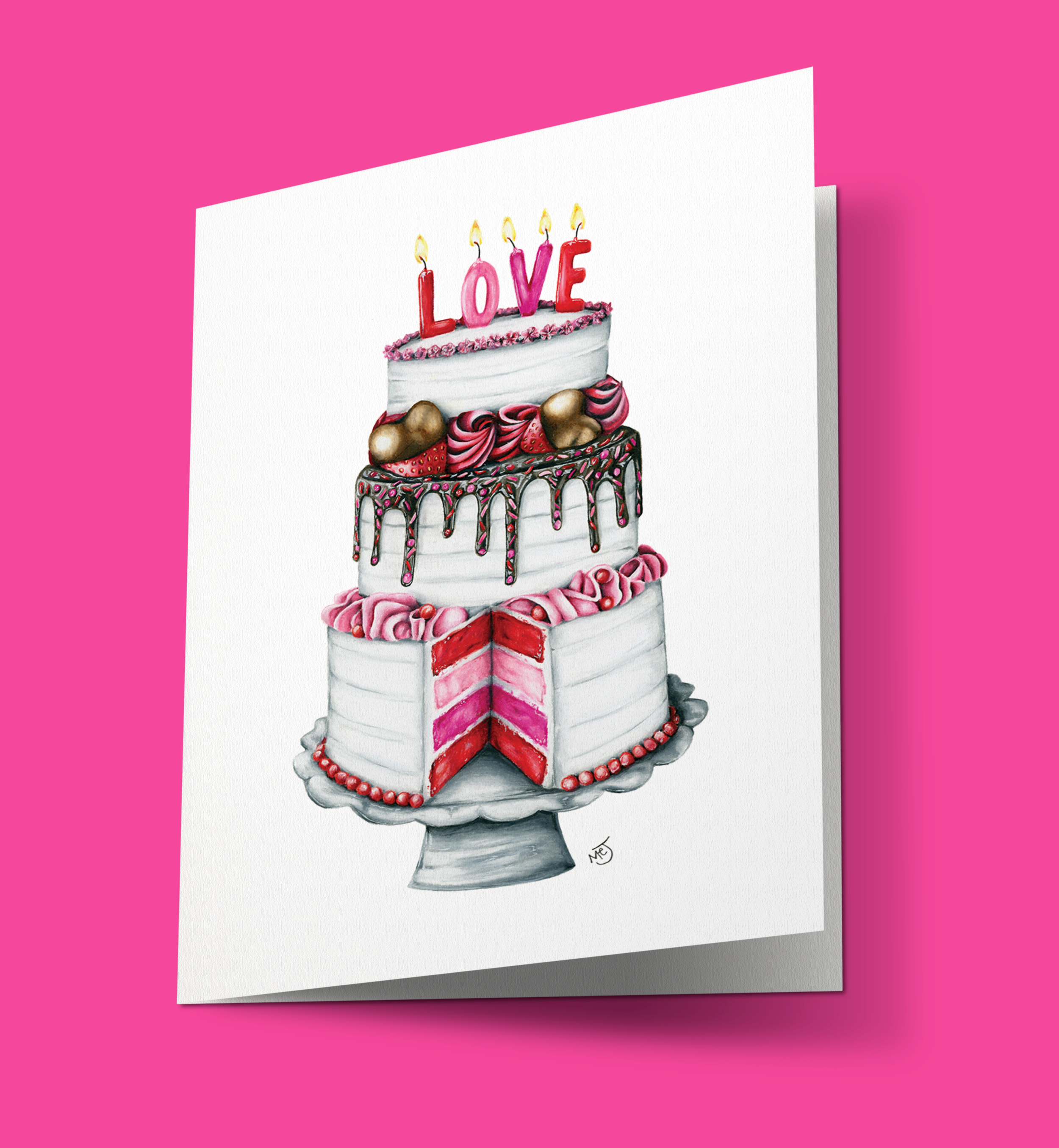 Love Cake Greeting Card