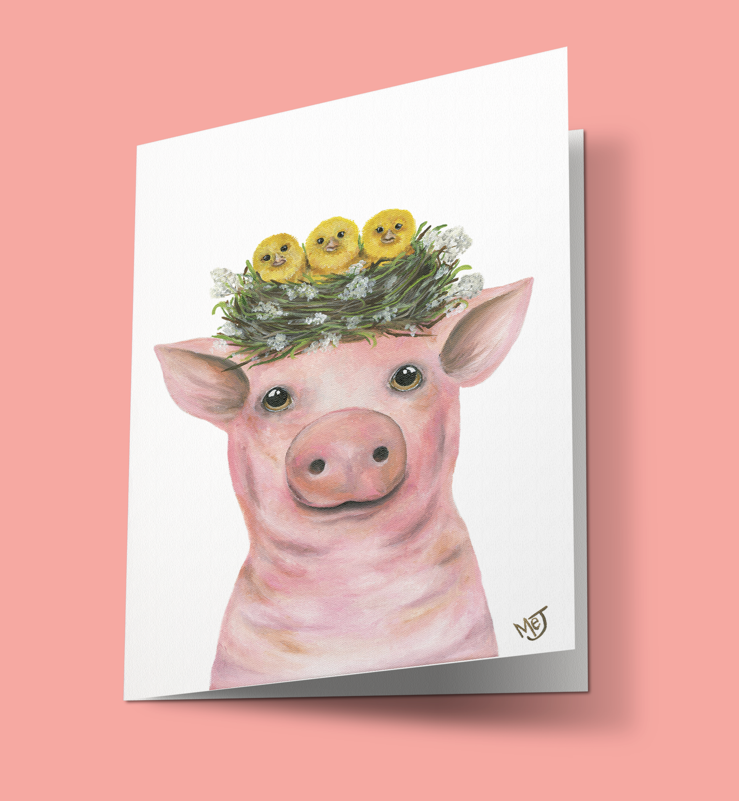 Pig and Friends Greeting Card
