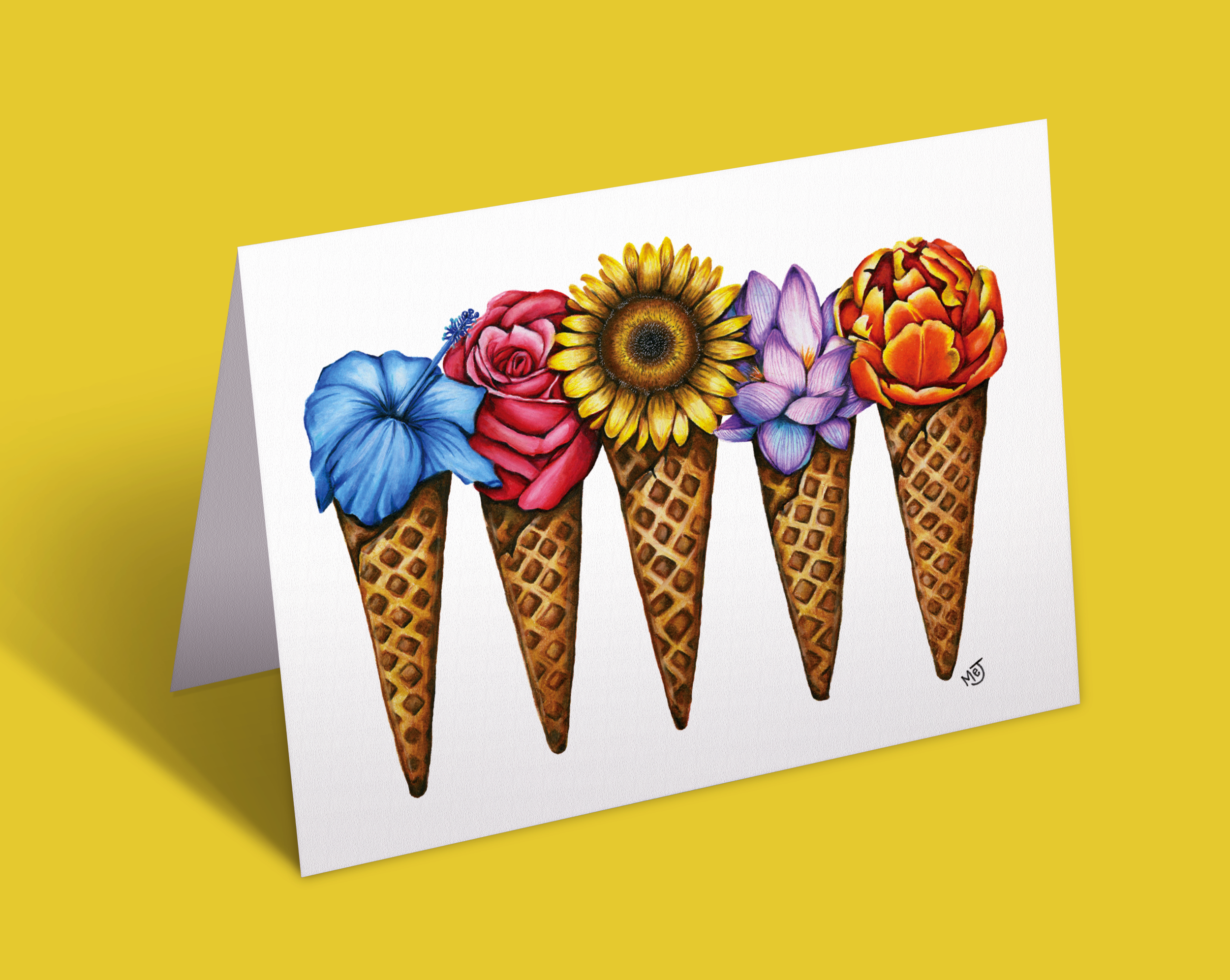 Flower Cones Greeting Card