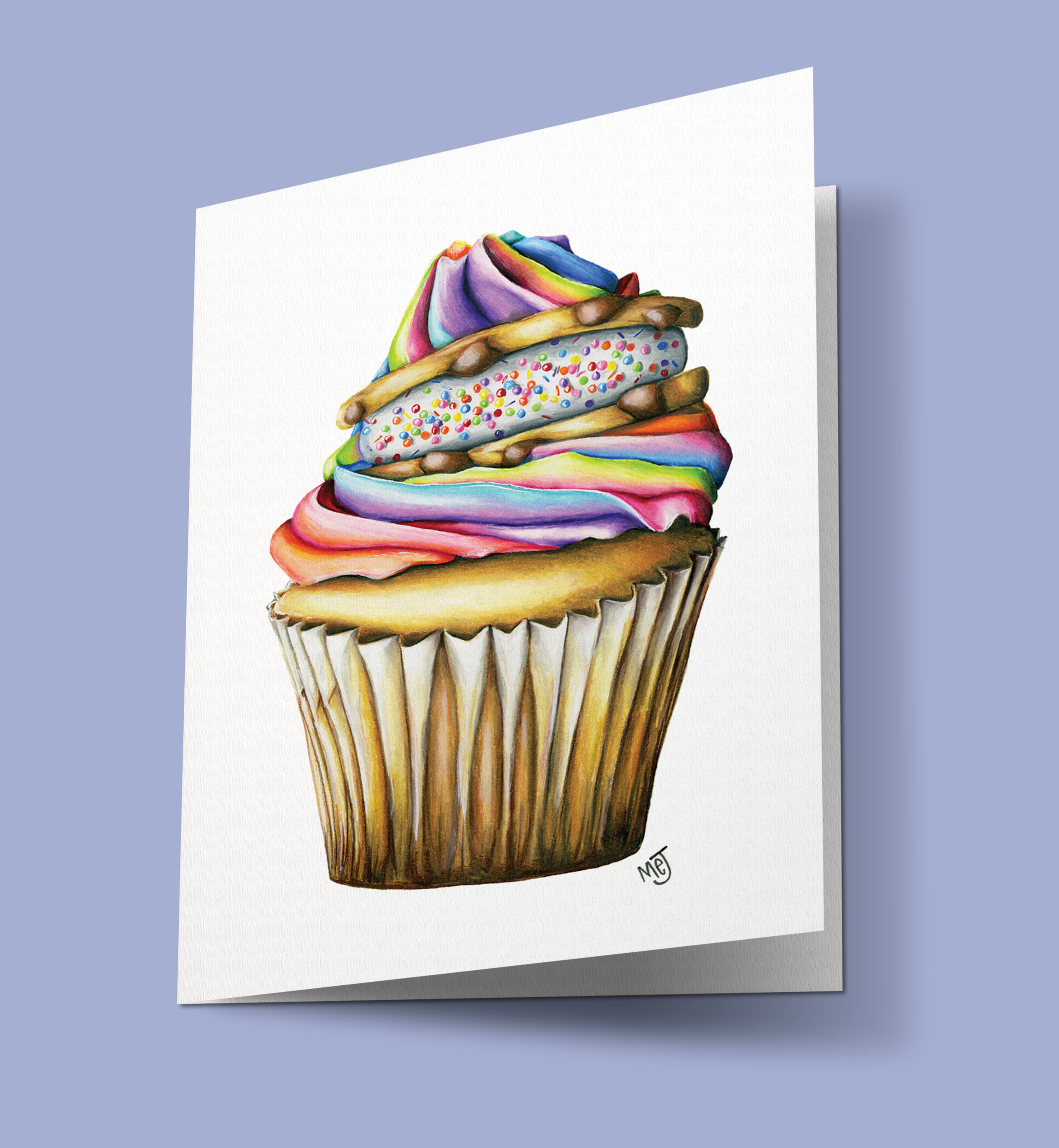 Rainbow Cupcake Greeting Card