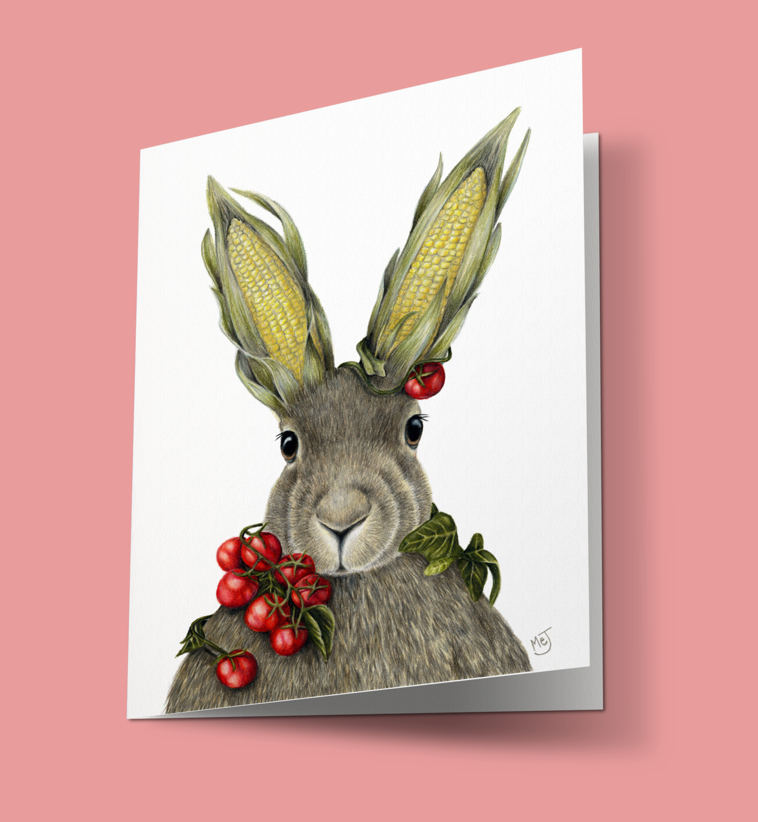 Bunny on the Cob Greeting Card