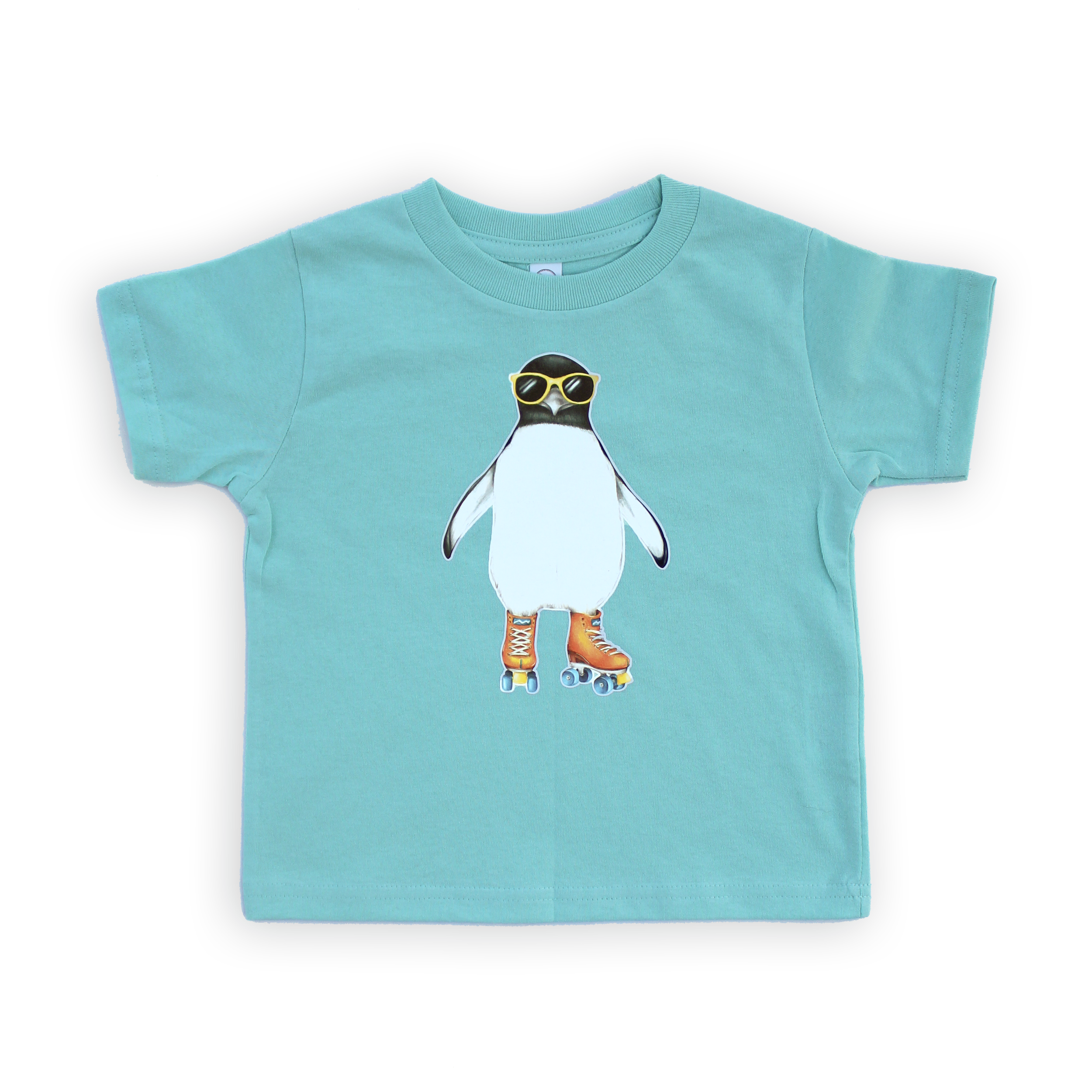 Teal Cool Penguin Toddler T-Shirt