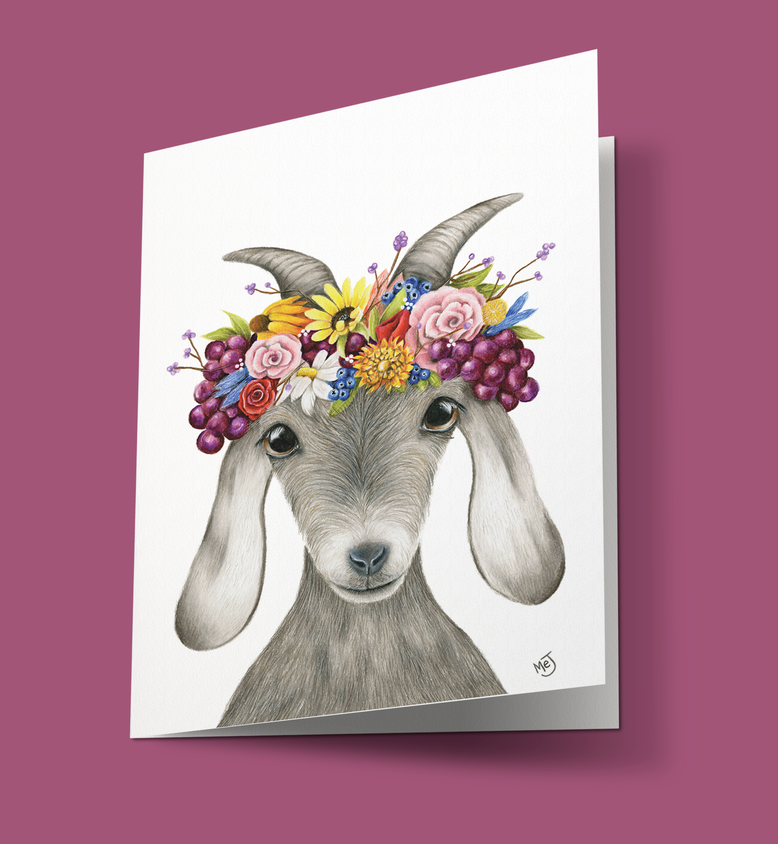 Whimsy Goat Greeting Card